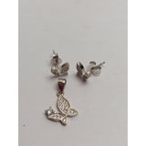 Set Argint 925 Fluturas cu Pietre, Jolie Silver, 2.3g, 1.5 cm x 1.3 cm - vivimall.ro