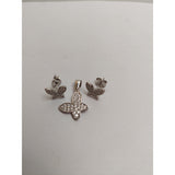 Set Argint 925 Fluture Cu Pietre Rodiat, Jolie Silver,2.9G