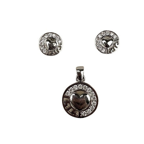 Set Argint 925 Inima in Cerc - vivimall.ro