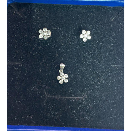 Set Argint 925, Jolie Silver, Floricele Rotunde Pietre E - vivimall.ro