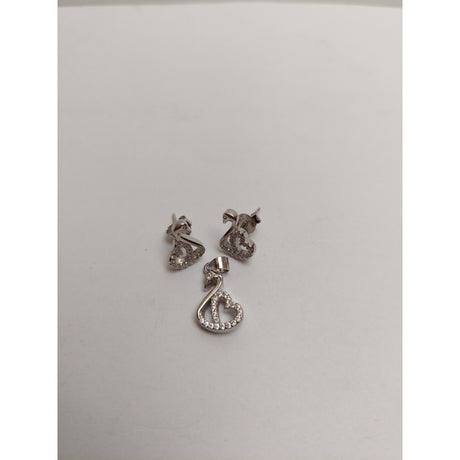 Set Argint 925 Lebada cu Inima, Jolie Silver, 2.7g, 1 cm x 1 cm - vivimall.ro