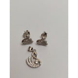 Set Argint 925 Lebada cu Zirconii, Jolie Silver, 2.7g, 1.5 cm x 1 cm - vivimall.ro