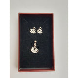 Set Argint 925 Lebada cu Zirconii, Jolie Silver, 2.7g, 1.5 cm x 1 cm - vivimall.ro