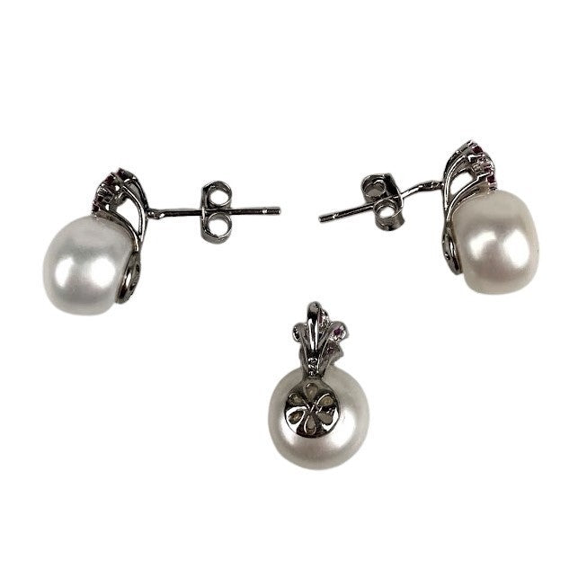 Set Argint 925, Perla Cu Floare
