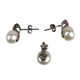 Set Argint 925, Perla Cu Floare