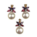 Set Argint 925 Perla Cu Libelula Colorata