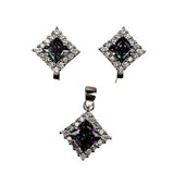 Set Argint 925 Romb Cu Topaz