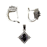 Set Argint 925 Romb Cu Topaz