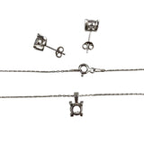 Set Argint 925 Rotund Mare (cercei, lantisor, pandantiv) - vivimall.ro