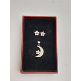 Set Argint 925 Semiluna cu Floare, Jolie Silver, 3.2g, 2 cm x 1.3 cm - vivimall.ro