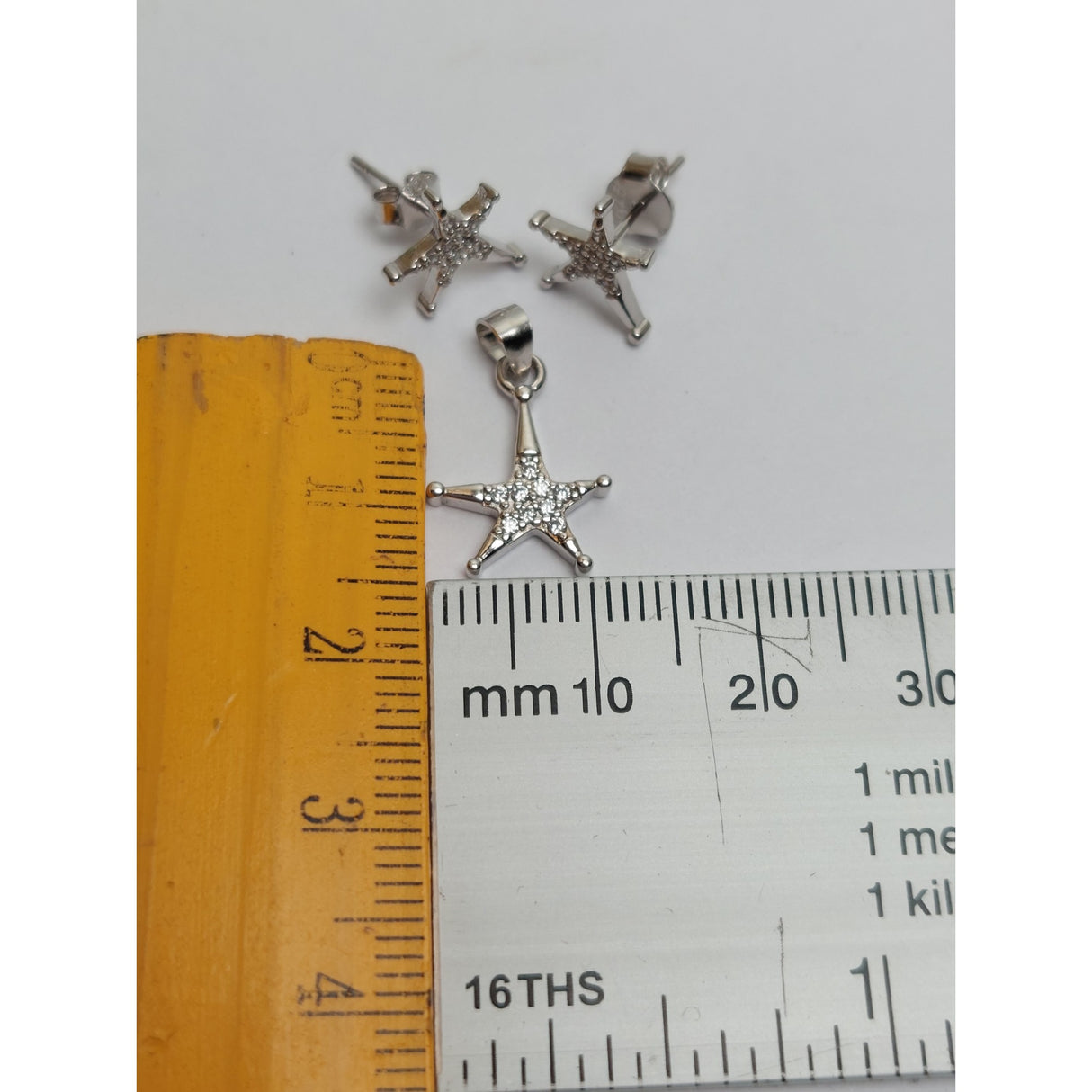 Set Argint 925 Stelute Asimetrice, Jolie Silver, 1.8g, 1.5 cm x 1.1 cm - vivimall.ro