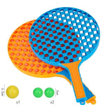 Set Badminton Pentru Copii, 2 Palete, 3 Mingi, Pentru Joaca Si Antrenament, Albastru Portocaliu