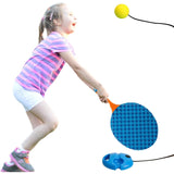 Set Badminton Pentru Copii, Doua Palete, Fluturas, 2 Mingi, Minge Cu Elastic Pentru Antrenament, Suport De Prindere Stabil, Rosu Galben - vivimall.ro