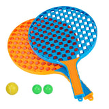 Set  Badminton pentru Copii, Flippy, 2 Palete, 3 Mingi, Pentru Joaca si Antrenament, Albastru Portocaliu