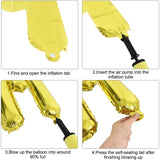 Set Baloane Din Folie Metalizata, Litere De 40 Cm, Baloane Party, Ambalaj Individual, Pai, Ata Si Adeziv Incluse, Umflare Cu Aer Sau Heliu - vivimall.ro
