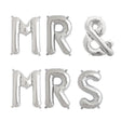 Set Baloane din Folie Metalizata, Vivimall, Figurine Litere, Model MR&MRS, Tema Nunta, 40 cm, Baloane Party, Ambalaj Individual, Pai inclus, Umflare cu Aer sau Heliu, Argintiu - vivimall.ro