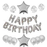Set 25 De Baloane Din Folie Metalizata Si Latex, Figurine 2 Stele, 4 Baloane Confetti, 13 Litere, 6 Latex, Model Happy Birthday, Tema Aniversare, 40 Cm, Ambalaj Individual, Pai Inclus, Umflare Cu Aer Sau Heliu