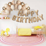 Set 25 De Baloane Din Folie Metalizata Si Latex, Figurine 2 Stele, 4 Baloane Confetti, 13 Litere, 6 Latex, Model Happy Birthday, Tema Aniversare, 40 Cm, Ambalaj Individual, Pai Inclus, Umflare Cu Aer Sau Heliu