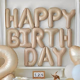 Set 25 De Baloane Din Folie Metalizata Si Latex, Figurine 2 Stele, 4 Baloane Confetti, 13 Litere, 6 Latex, Model Happy Birthday, Tema Aniversare, 40 Cm, Ambalaj Individual, Pai Inclus, Umflare Cu Aer Sau Heliu