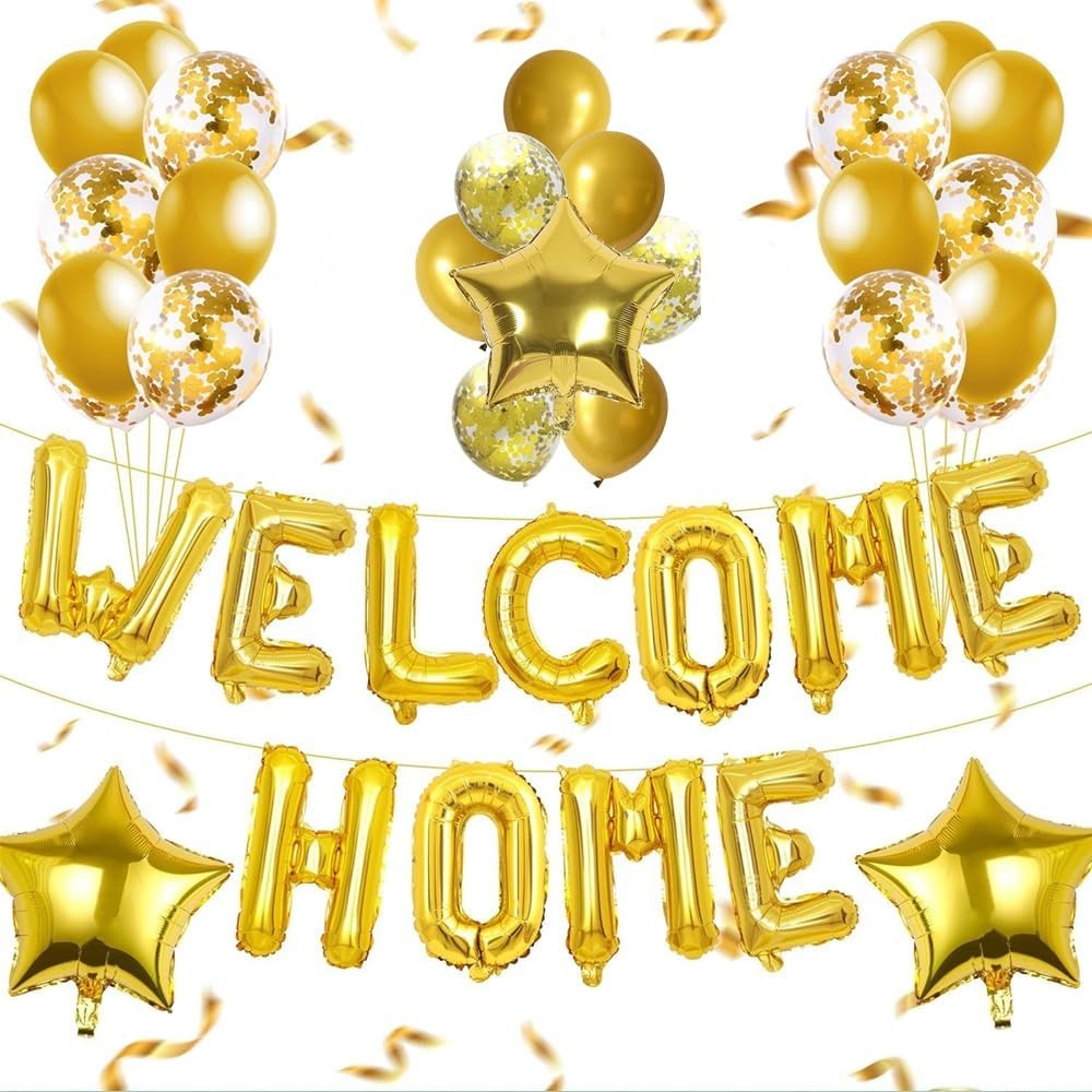 Set Baloane Din Folie Metalizata, Model Welcome!, Litere De 40 Cm, Baloane Party, Ambalaj Individual, Pai Inclus, Umflare Cu Aer Sau Heliu,