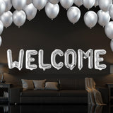 Set Baloane Din Folie Metalizata, Model Welcome!, Litere De 40 Cm, Baloane Party, Ambalaj Individual, Pai Inclus, Umflare Cu Aer Sau Heliu,