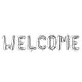Set Baloane Din Folie Metalizata, Model Welcome!, Litere De 40 Cm, Baloane Party, Ambalaj Individual, Pai Inclus, Umflare Cu Aer Sau Heliu,