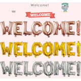 Set Baloane Din Folie Metalizata, Model Welcome!, Litere De 40 Cm, Baloane Party, Ambalaj Individual, Pai Inclus, Umflare Cu Aer Sau Heliu,