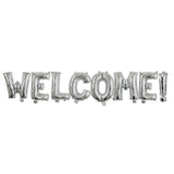 Set Baloane Din Folie Metalizata, Model Welcome!, Litere De 40 Cm, Baloane Party, Ambalaj Individual, Pai Inclus, Umflare Cu Aer Sau Heliu,