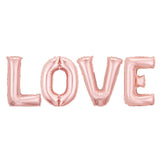 Set 4 Baloane Din Folie Metalizata, Figurine Litere, Model Scris Love, Tema Iubire, 80 Cm, Ambalaj Individual, Pai Inclus, Umflare Cu Aer Sau Heliu,