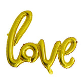 Balon Din Folie Metalizata, Model Love Scris De Mana, Tematica Ziua Îndrăgostiților, Ambalaj Individual, Pai Inclus, Umflare Cu Aer Sau Heliu,