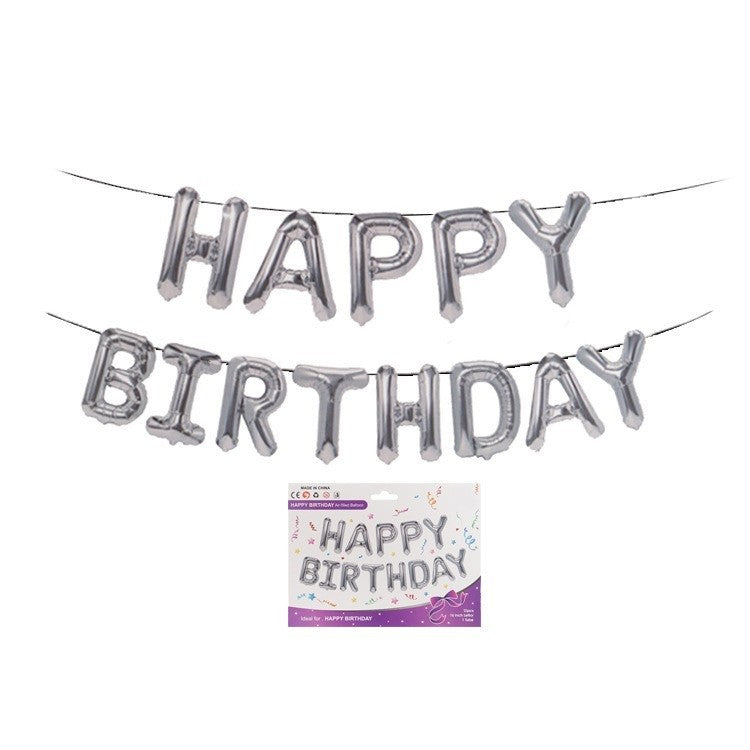 Set 13 Baloane Folie, Tip Ghirlanda, Model Happy Birthday, 40 Cm,