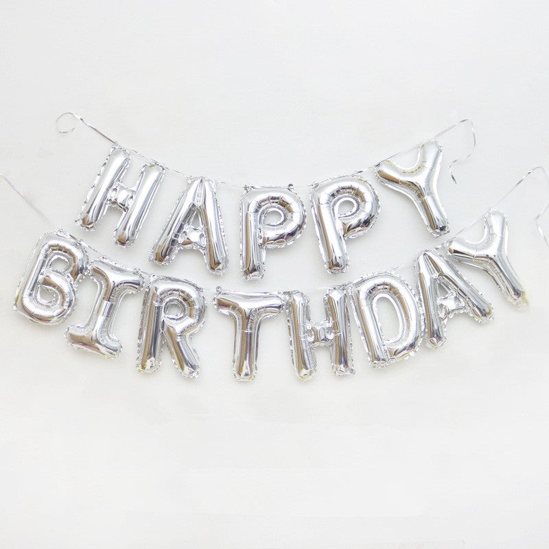Set 13 Baloane Folie, Tip Ghirlanda, Model Happy Birthday, 40 Cm,