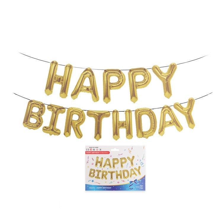 Set 13 Baloane Folie, Tip Ghirlanda, Model Happy Birthday, 40 Cm,