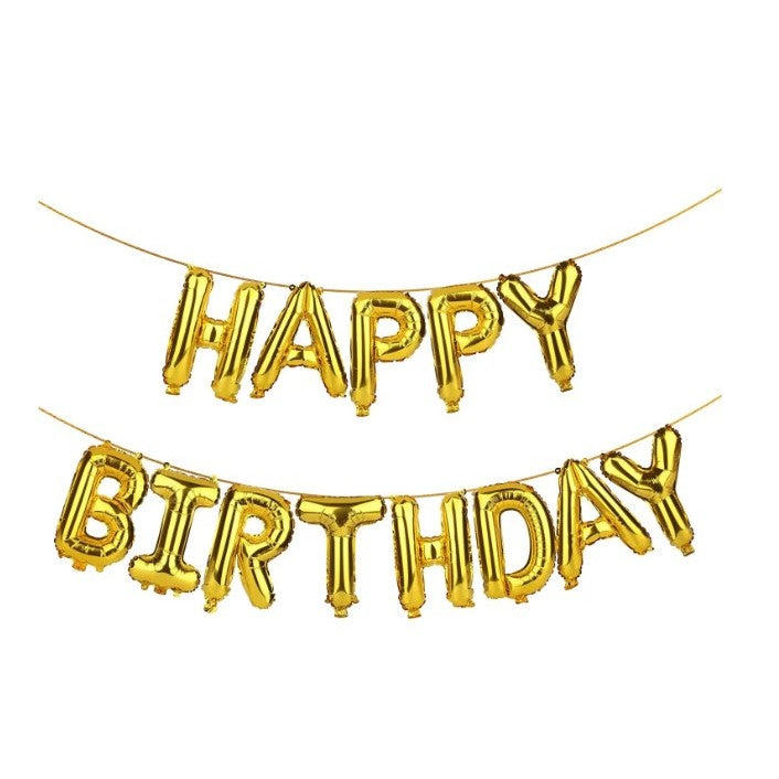 Set 13 Baloane Folie, Tip Ghirlanda, Model Happy Birthday, 40 Cm,
