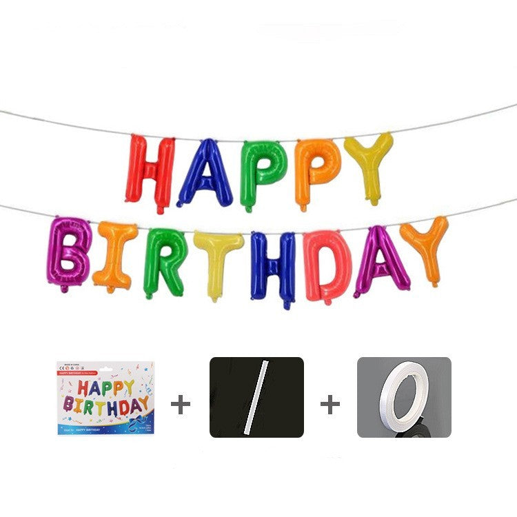Set 13 Baloane Folie, Tip Ghirlanda, Model Happy Birthday, 40 Cm,