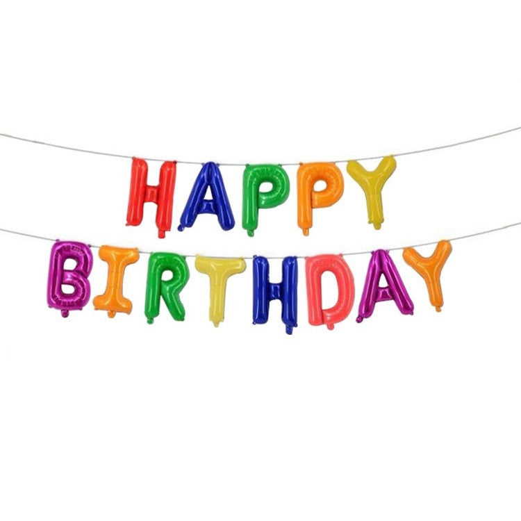 Set 13 Baloane Folie, Tip Ghirlanda, Model Happy Birthday, 40 Cm,