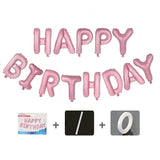 Set baloane folie Flippy, Happy Birthday, 40 cm, roz deschis - vivimall.ro