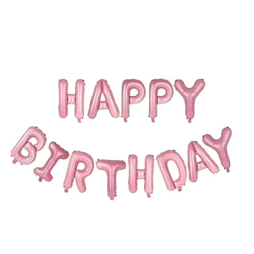 Set baloane folie Flippy, Happy Birthday, 40 cm, roz deschis - vivimall.ro