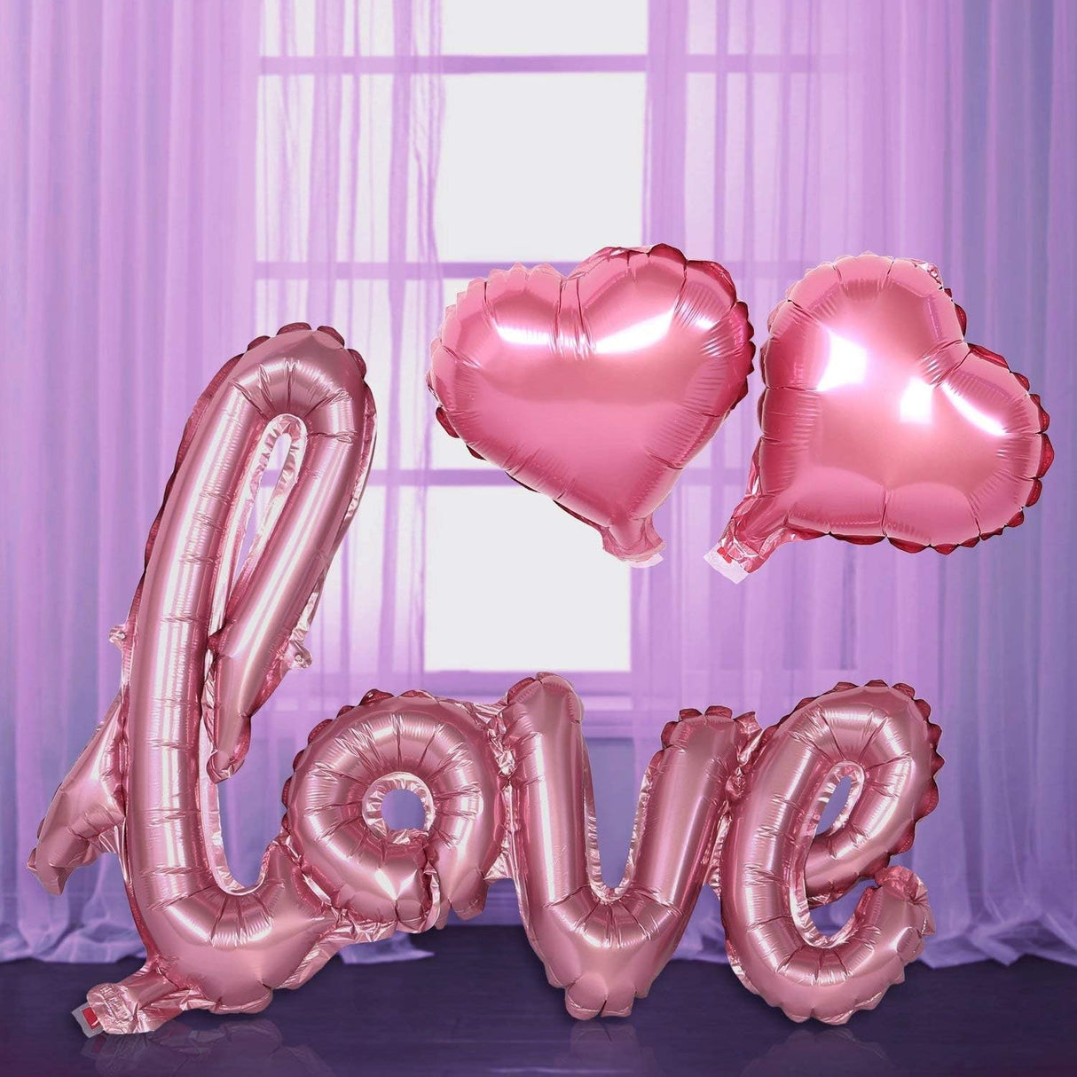 Balon Din Folie Metalizata, Model Love Scris De Mana, Tematica Ziua Îndrăgostiților, Ambalaj Individual, Pai Inclus, Umflare Cu Aer Sau Heliu,