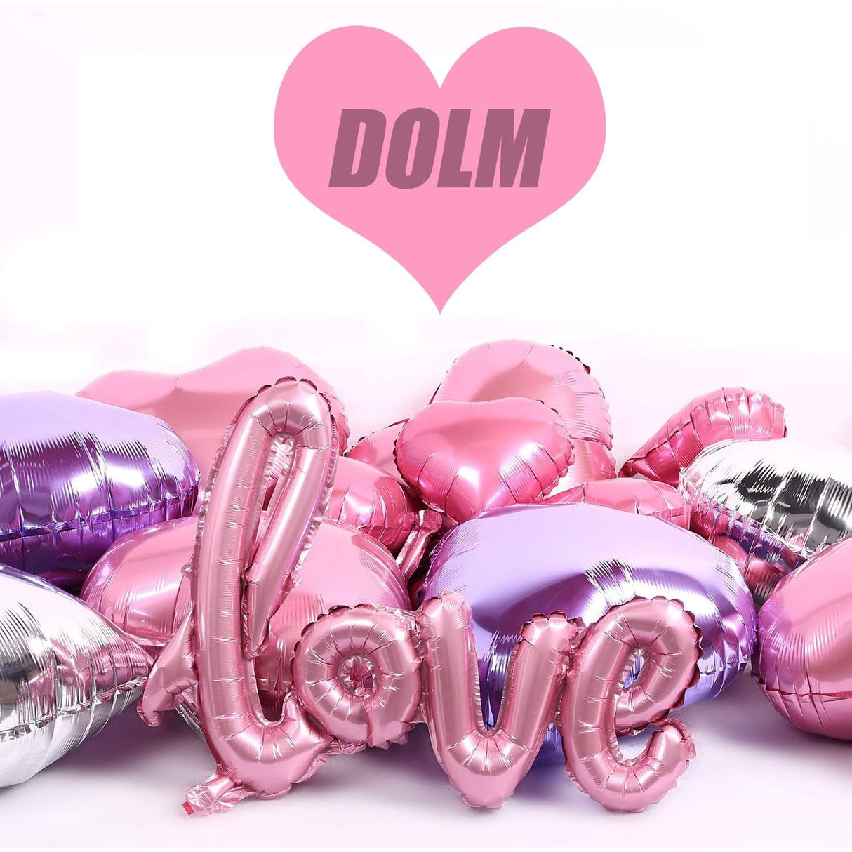 Balon Din Folie Metalizata, Model Love Scris De Mana, Tematica Ziua Îndrăgostiților, Ambalaj Individual, Pai Inclus, Umflare Cu Aer Sau Heliu,
