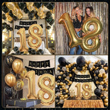 Set Baloane Folie Si Latex, Tematica Aniversare Majorat, Baloane Latex, Figurine Cifrele 1 Si 8, Ambalaj Individual, Pai Inclus, Umflare Cu Aer Sau Heliu, Negru - vivimall.ro