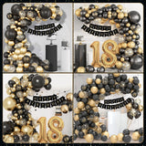 Set Baloane Folie Si Latex, Tematica Aniversare Majorat, Baloane Latex, Figurine Cifrele 1 Si 8, Ambalaj Individual, Pai Inclus, Umflare Cu Aer Sau Heliu, Negru - vivimall.ro