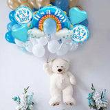Baloane decorative tematica BABY SHOWER, Vivimall, ITS A BOY, pentru gender reveal, botez, set din 5 bucati, 66 x 91 cm, Albastru