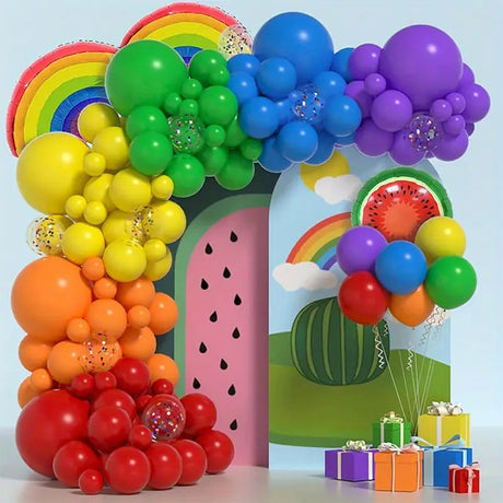 Baloane Decorative Pentru Petrecere, Arcada Set Mix Din 107 Baloane, Pentru Evenimente, Aniversari, Rainbow - vivimall.ro
