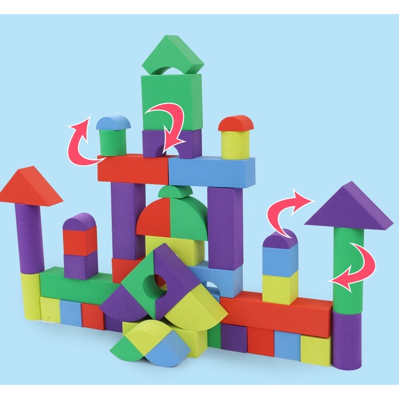 Set cuburi moi din spumă 29 piese | BuildaSoft - vivimall.ro