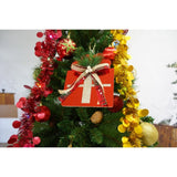 Set brad artificial de Craciun si elemente decorative, Decorat cu conuri de pin, pentru interior/exterior, inaltime 210 cm, diametru 114 cm, 1057 ramuri, Flippy, verde, suport metalic inclus - vivimall.ro