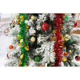 Set brad artificial de Craciun si elemente decorative, nins, decorat cu conuri pin, pentru interior/exterior, inaltime 210 cm, diametru 131 cm, 630 ramuri, Flippy, alb/verde, suport metalic inclus - vivimall.ro