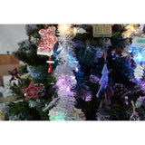 Set brad artificial de Craciun si elemente decorative, nins, decorat cu conuri pin, pentru perete/colt, inaltime 210 cm, diametru 149 cm, 1224 ramuri, Flippy, verde, suport metalic inclus - vivimall.ro