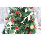 Set brad artificial de Craciun si elemente decorative tip pin inzapezit tip 3, inaltime 150 cm, diametru 85 cm, 160 ramuri cu ace 3D 12 cm, Vivimall, verde cu varfuri, ninse, suport metalic inclus