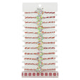 Bratara Martisor pentru Dama, Jolie, Model Fluturas in Inima, Set 12 bucati, Pandativ Argintiu din Inox cu Elemente Multicolore, Snur Alb/Rosu - vivimall.ro